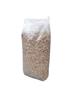 Houtsnippers in zakken verpakt