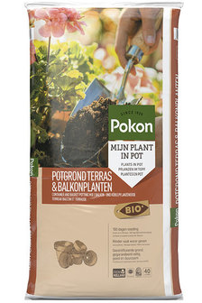 Pokon Bio Terras & Balkon Planten Potgrond  - 480 liter (12 zakken x 40 liter)