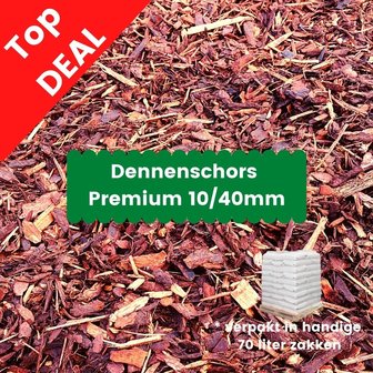Dennenschors Premium 10/40mm 490 Liter  +70L Gratis 