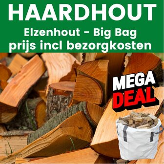 Haardhout Elzenhout  - 1 kuub Big Bag