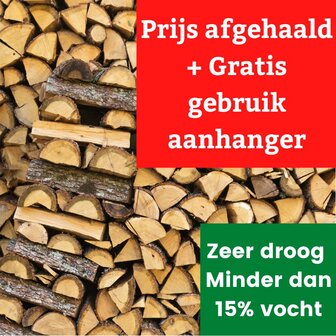 Haardhout Eiken + gratis gebruik aanhanger 