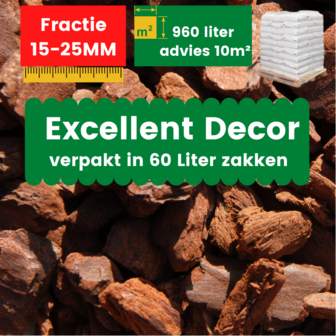 AFHAALPRODUCT - Franse Boomschors Decor 15-25mm Excellent 960 liter (1m3) 