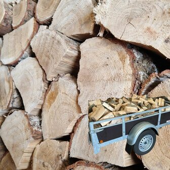 Haardhout Eiken + gratis gebruik aanhanger 