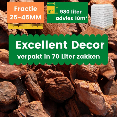AFHAALPRODUCT - Franse Boomschors Decor 25-45mm Excellent 960 liter (1m3)