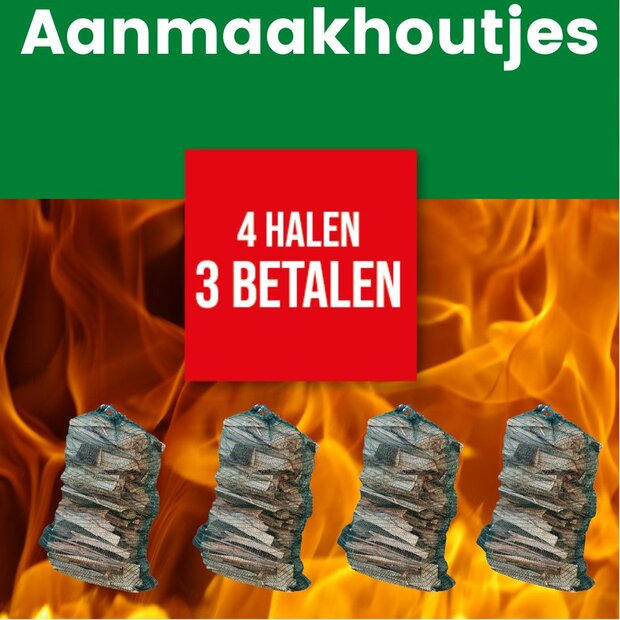 4 halen 3 betalen Aanmaakhoutjes in Netje 5 liter