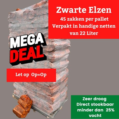 Haardhout Elzen 45 x 22L  incl thuisbezorgen 