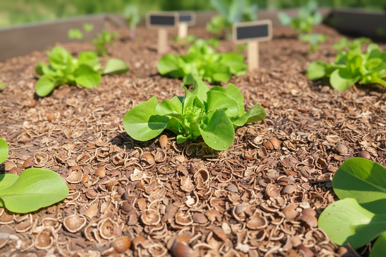 Cacaodoppen als bodembedekking in de moestuin - 6 voordelen