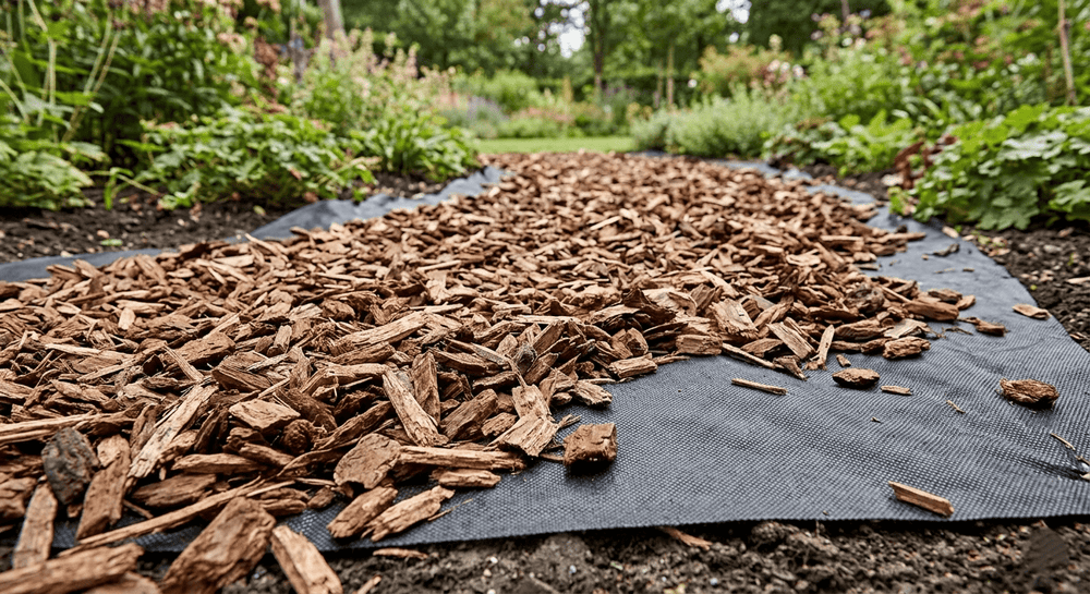 Boomschors pad in tuin